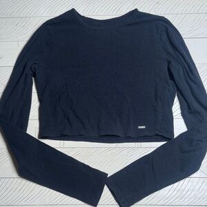 Hollister Black Long Sleeve Crop Top